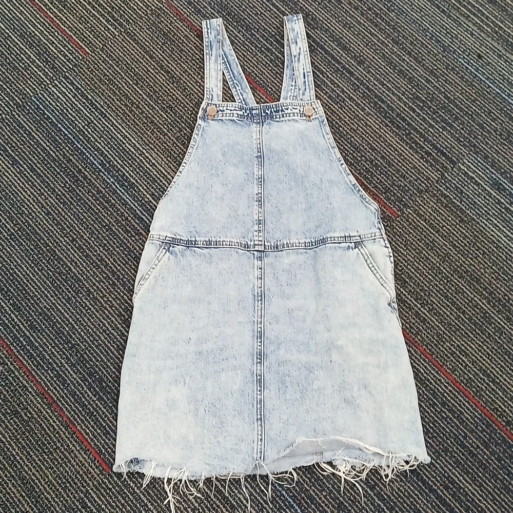 Blank NYC Denim Skirt Overalls Light Wash | Size 27" - Picture 3 of 7